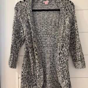 Xhilaration Open-Front Marled Knit Cardigan - Gray/Black S/M